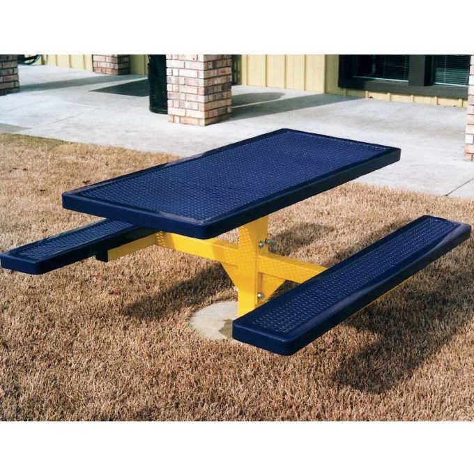 Pedestal inground picnic table