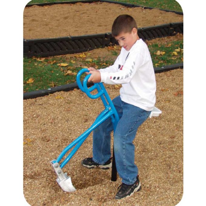 A sand digger is a type of children's toy that is used to dig in the sand. It typically has a long handle with a scoop or bucket attached to the end.