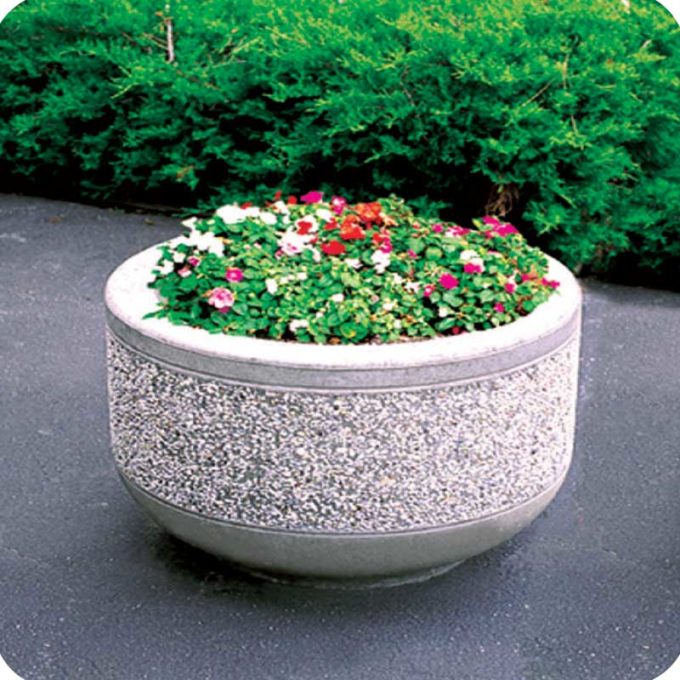 24 inch Round Concrete Planter