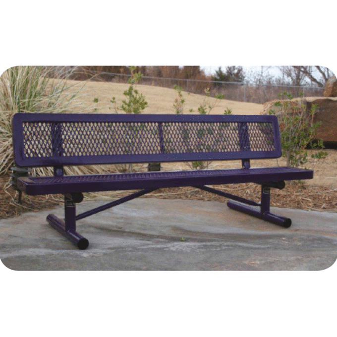 Metal Outdoor Bench with Back