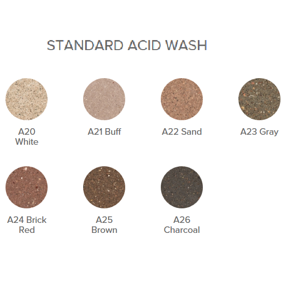Acid Wash color options
