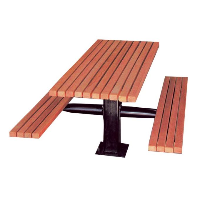 Single post picnic table