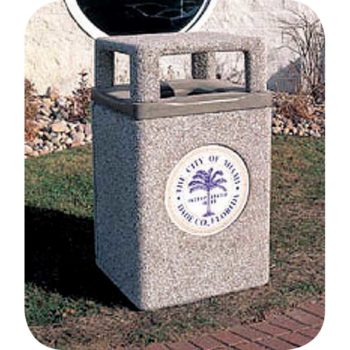 4-­Way Top Concrete Trash Receptacle