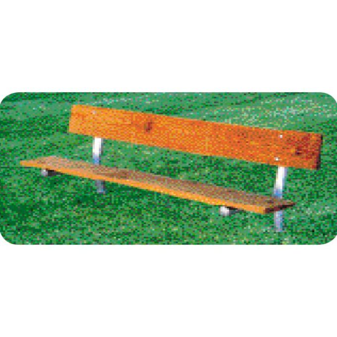 Pine treated plank stationary bench