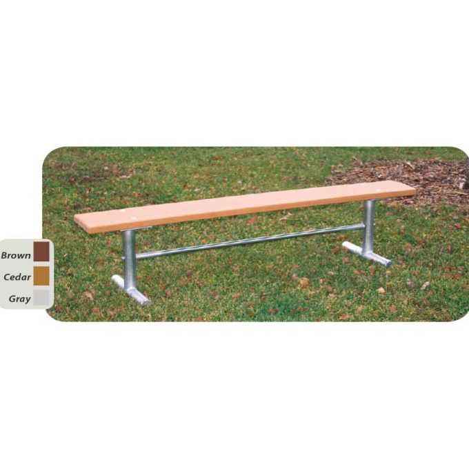 Portable recycled plastic bench without back