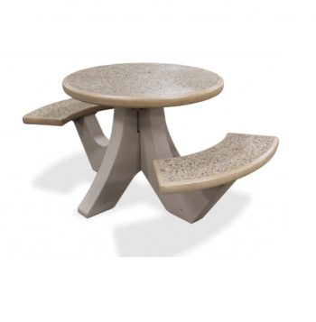 Round Two Bench Concrete Table-0