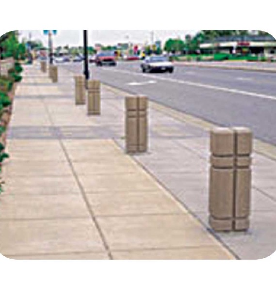 Bollard with tapered edges and lines-0