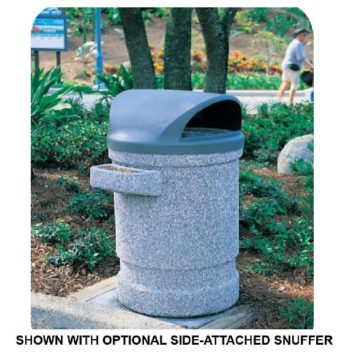 Round trashcan with dome top