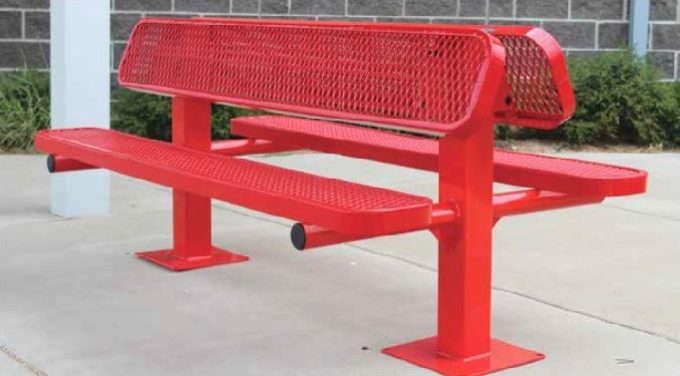 Double Pedestal Bench with back-0
